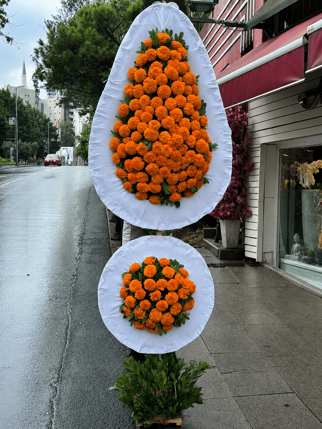 Çiftli Turuncu Gelin Duvağı