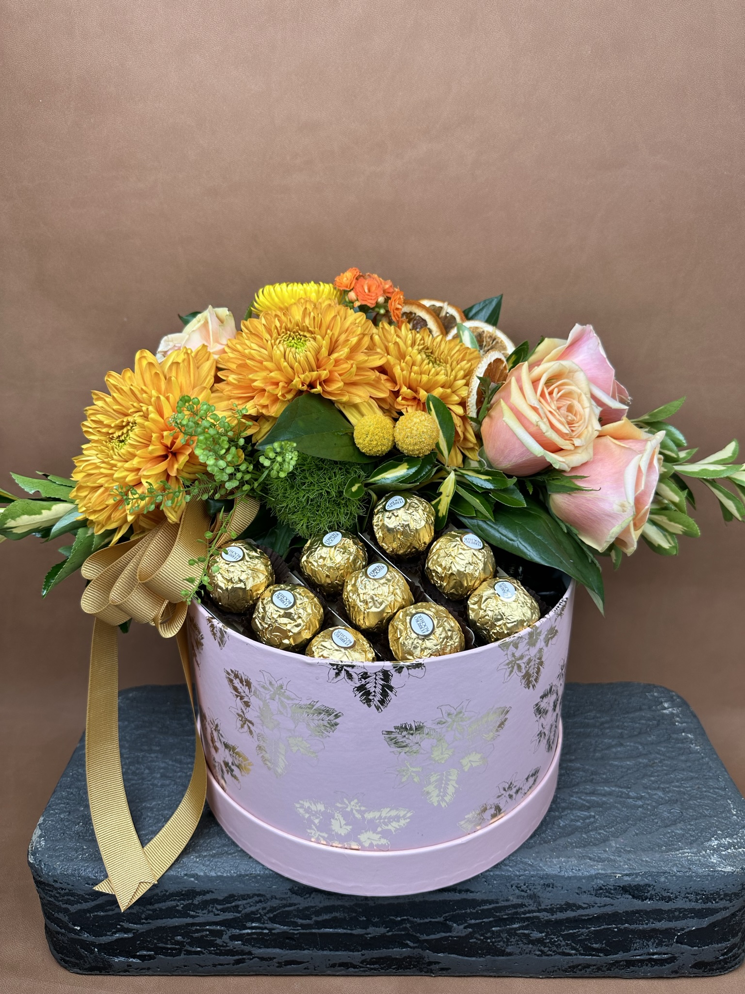 Orange Flowers Chocolate Box