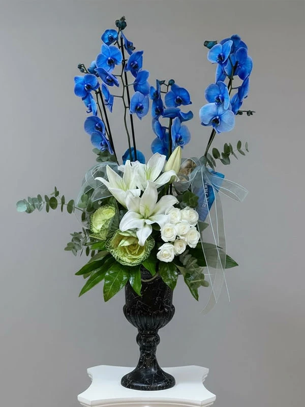 Mavi Orkide Çiçek Aranjman