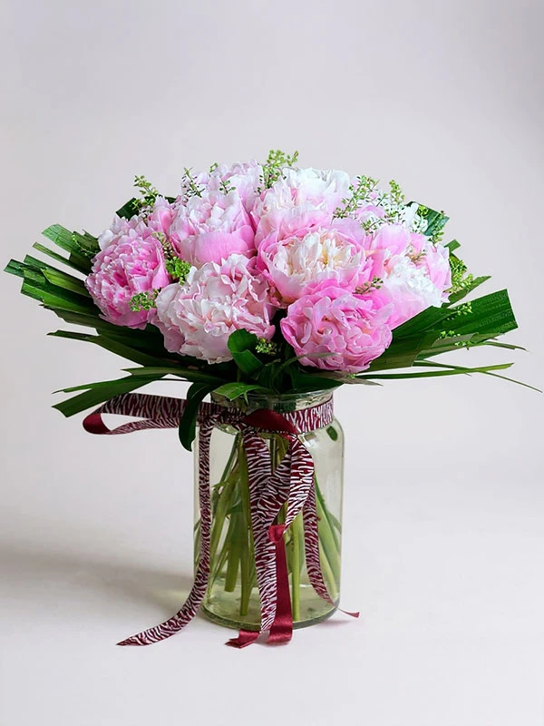 Pink Şakayık Cam Vazo Arajman